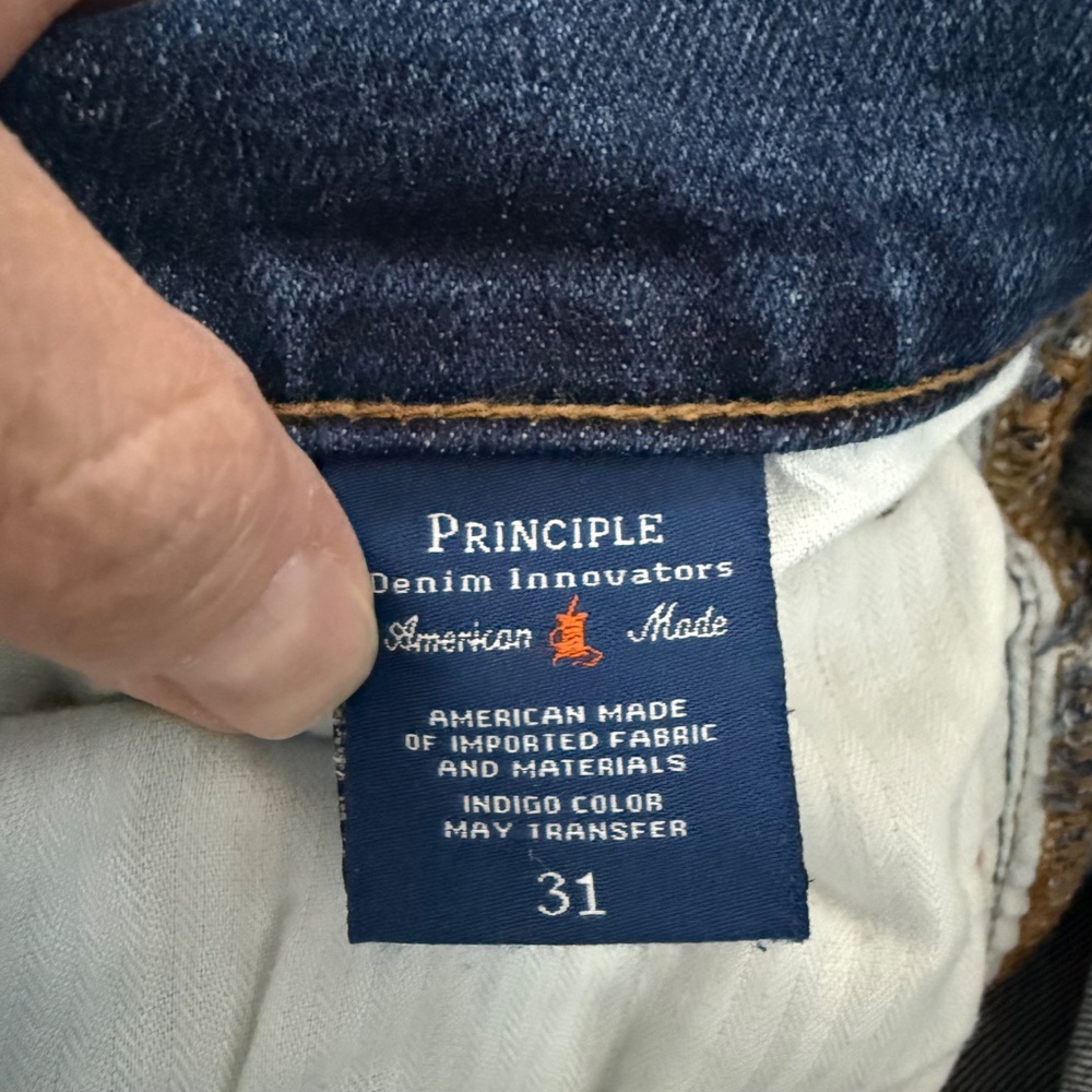 Principle Denim Mid Rise Raw Hem Cropped Jeans - Picture 5 of 6